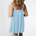 thumbnail image 7 of XuJwPNcy Summer Dresses for Women Loose Button down Sleeveless Dresses Ruffle Tiered Casual Mini Dress, 7 of 7