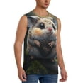 thumbnail image 2 of Yiaed Cute Fat Ball Branch Print Men's Singlet Vests Summer Running Muscle Tank Tops Gym Undershirt Round Neck Sleeveless for man, 2 of 5