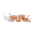 thumbnail image 1 of Starfrit Eco Copper 10PC Ceramic Non-Stick Cookware Set, Ceramic, Oven Safe, PFTE & PFOA Free, Easy to Clean, Copper Colour, 1 of 2