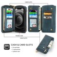 thumbnail image 3 of SaniMore Case for iPhone 14 Pro 6.1" 2022, [Crossbody Lanyard & Wrist Strap] 2 in 1 Zipper Wallet Case [Detachable] Card Holders Cash Pocket] Shockproof Anti-fall All-around Protective Cover, Blue, 3 of 12