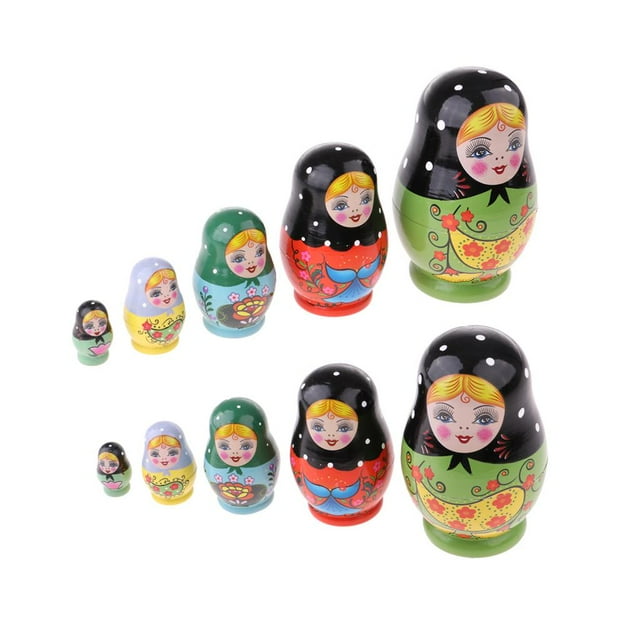 Rusas de Anidación para Matryoshka Juguetes Artesanía Decoración para hogar SM SunniMix Muñecas rusas de anidación