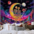 thumbnail image 3 of Blacklight Skull Tapestry Galaxy Space Tapestries Psychedelic Moon Wall Tapestries Skeleton Lovers Wall Hanging for Bedroom Decor,79Wx60H, 3 of 4