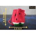 thumbnail image 2 of Crochet Coin Pouch Dice Bag , Watermelon Theme Coin Bag ., 2 of 9