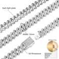 thumbnail image 6 of 12MM Iced Out Miami Cuban Link Chain Necklace Bracelet Set For Men Women Chains Hip Hop men Jewelry On The Neck AAA Rhinestone JIANGLANG, 6 of 7