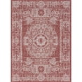 thumbnail image 1 of Unique Loom Traditional Collection Distressed Vintage Medallion Transitional Indoor and Outdoor Flatweave Area Rug, 8 Feet x 11 Feet 4 Inch, Rust Red/Gray, 1 of 1