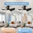 thumbnail image 4 of Ceiling Fan with Light and Remote, 30 Inch Indoor Outdoor Ceiling Fans with 5 Blades, 6-Speeds, 3 Colors for Farmhouse, Living Room, Dining Room (Black), 4 of 8
