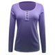 thumbnail image 5 of Gibobby Blusas Termicas Dama Camiseta ajustada para mujer, camiseta de manga larga con agujeros a rayas y cuello en U, camiseta abotonada, blusa informal Sexy（Morado， S), 5 of 5