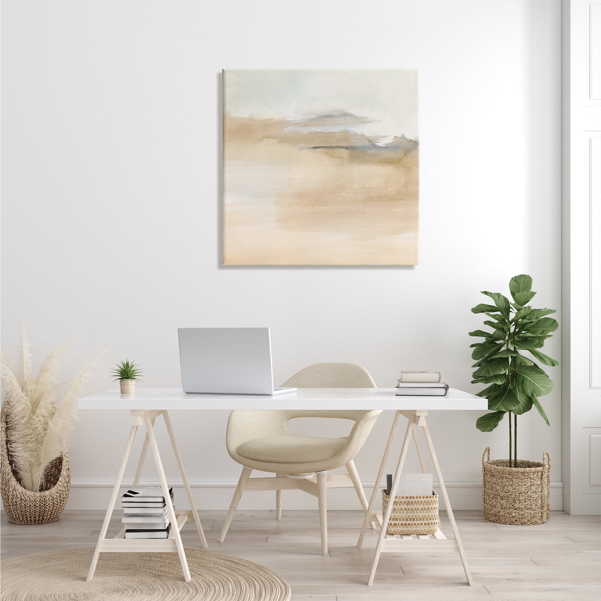 Stupell Industries Cinnamon Shores Abstract Landscape Soft Neutral Tones Abstract Painting Gallery Wrapped Canvas Print Wall Art, 30 x 30