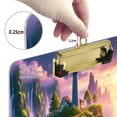 thumbnail image 4 of Plastic Clipboard Acrylic Hanging Clip Board with Gold Low Profile Office School Supplies 12.5x9 Lighthouse on Island and Bridge, 4 of 9