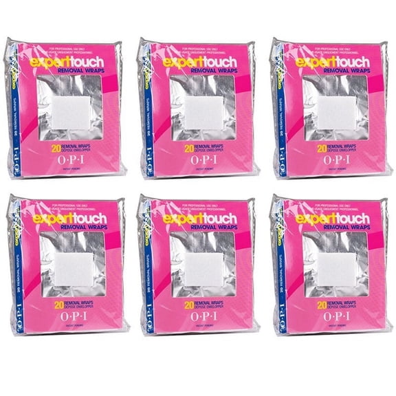 Opi Expert Touch Gel Nail Polish Remover Foil Wraps 20 Pcs Pack of 6