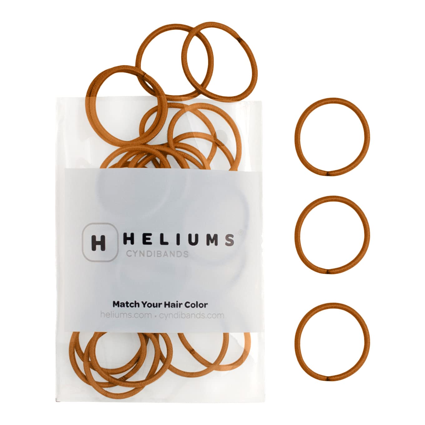 Heliums Ginger Mini Hair Elastics - 2mm Hair Accessories For Women & Kids - Non-Snag Fabric Bands for Fine Hair - Mini Hair Ties for Small Ponytails, Buns & Braids - Natural Colors & Shades - image 1 of 3