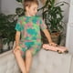 thumbnail image 4 of Balery Colorful Palm Leaves Conjunto de Pijama Infantil de Manga Corta con Estampado – Ropa de Dormir de Algodón Suave-Medium, 4 of 6