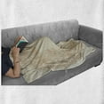 thumbnail image 5 of Beige Soft Flannel Fleece Throw Blanket, Old Fashion Embriodery Style Floral Circle Victorian Feminine Boho Artprint, Cozy Plush for Indoor and Outdoor Use, 60" x 80", Beige, by Ambesonne, 5 of 5