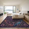 thumbnail image 3 of ODIKA 4' x 6' Machine Washable Non-Slip Area Rug, oriental floral High Traffic Rug, Purple, 1006284, 3 of 7