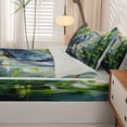 thumbnail image 5 of Erosebridal Boho Heron Bird Zipper Twin Comforter Sets with Fitted Sheet and 2 Pillowcases,Graceful Animals Zipper Bedding Set,Green Teal,Light Gray Reversible,4pcs, 5 of 8
