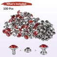 thumbnail image 4 of Uxcell Clear Rhinestone Rivets 0.31 inch 100 Pcs Crystal Rivets Use for DIY Craft Making Red Studs for Clothing, 4 of 7