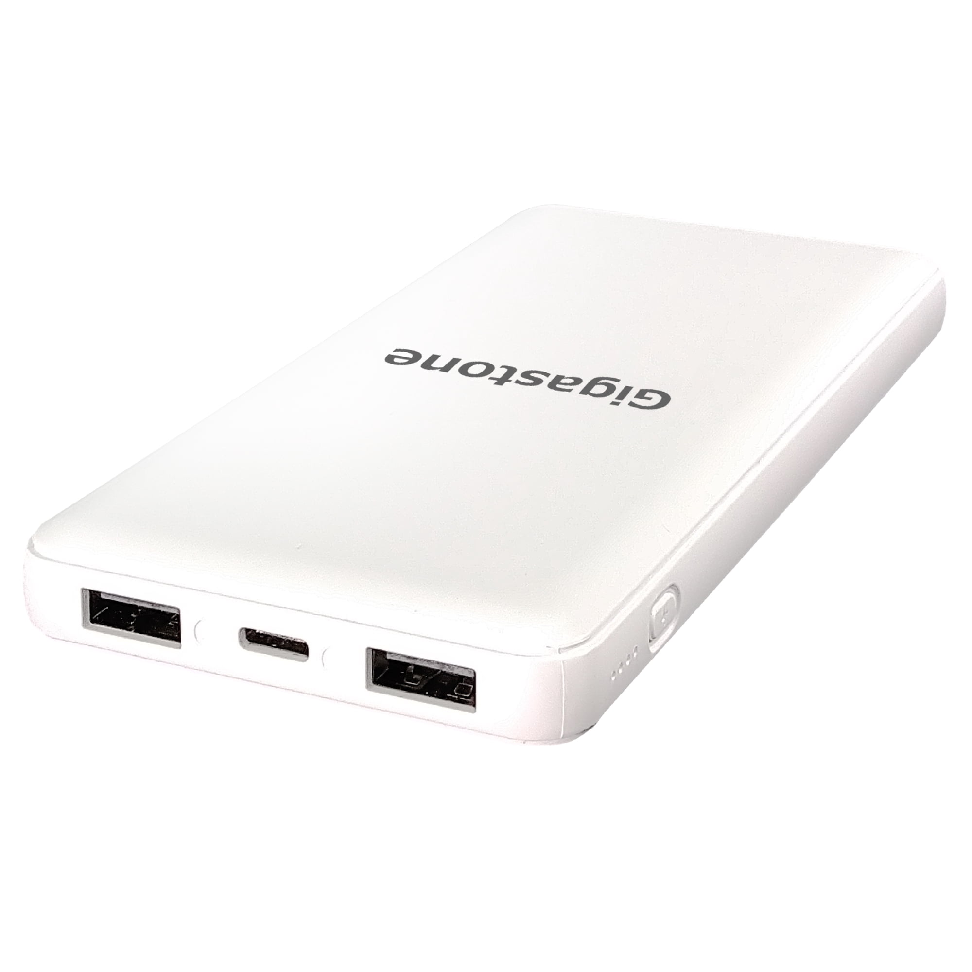 Gigastone Dual Output Powerbank 10,000 mAh Battery charger White, Fast Charge Compatible with Apple iPhone Xs/XS MAX Nintendo Switch iPad - GS-PB-7112W-R