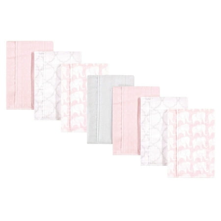 Hudson Baby Infant Boy Cotton Flannel Burp Cloths 4pk, Gray Whale, One Size