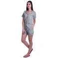 thumbnail image 2 of Moomaya Button Up Pjs For Women Cotton Shorts Shirt Set Notch Collar Sleepwear, 2 of 6