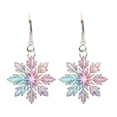 thumbnail image 2 of Earrings Color Gradient Snowflake Acrylic Earrings Retro Literary Winter Atmosphere Designs for Unique Style, 2 of 6