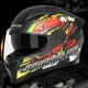 thumbnail image 4 of Casco integral para motocicleta, abatible, cómodo, ligero y resistente al desgaste. Negro con estampado, 4 of 5