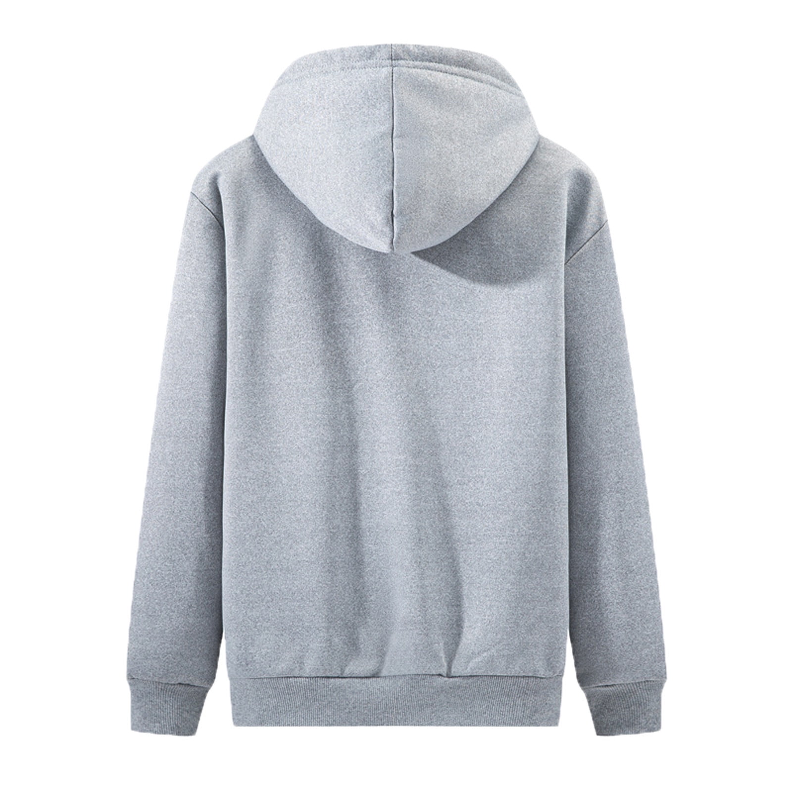 CCRFTGI Grey Jacket Men Heavyweight Thick Sherpa Lined Jacket Warm Soft Zipper Sweatshirt Long Sleeve Hooded Coat with Pockets Gray XL
