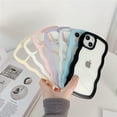 thumbnail image 4 of Compatible with Clear iPhone 12 Pro Max Case Cute Simple Curly Wave Bumper Case Aesthetic Phone Case for Girls Women Soft TPU Protective Phone Cover-Pink, 4 of 14