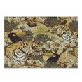 thumbnail image 1 of Tiger Cutting Board, Tropical Animals of Bengal and Toucan Harmonious Nature, Decorative Tempered Glass Cutting and Serving Board, Small Size, Earth Yellow Dark Blue, by Ambesonne, 1 of 1