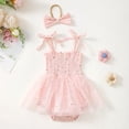 thumbnail image 2 of REDARER Daisy Floral Smocked Tulle Tie Strap Summer Romper & Headband Set ( Girls) 2-Piece,3-6 Months, 2 of 4