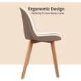 thumbnail image 6 of Set of 4 Modern Armless Dining Chair Set with Molded Plastic Seat Shell and Solid Wooden Legs, Brown, 6 of 12