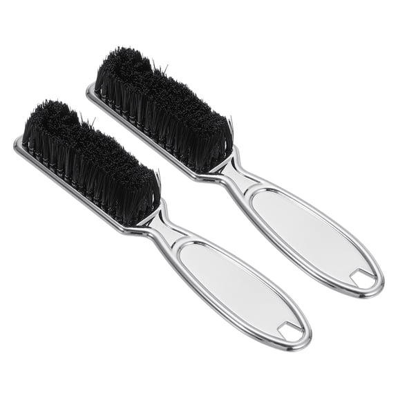 2pcs Barber Clipper Brushes, 5.5 Inch Nylon Bristles Cleaning Brush Hair Styling Tool Silver