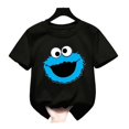 thumbnail image 3 of Camiseta de manga corta de verano para niños, ropa para niñas y niños, camiseta de algodón con estampado de dibujos animados de Elmo de Barrio Sésamo para niños, camiseta divertida para bebés, 3 of 5