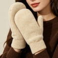 thumbnail image 2 of MEICHEN Women Mittens Double Cute Stretchy Soft Thickened Cold Proof Winter Cycling Gloves Fall Fashion Sports Gloves, 2 of 4