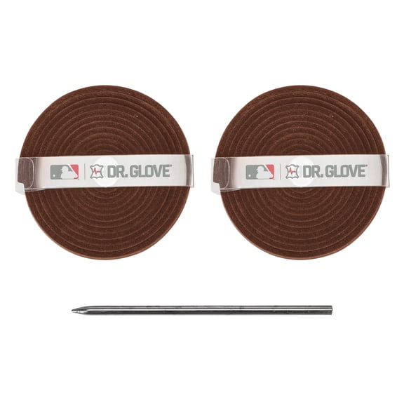 Franklin Sports Dr. Glove Lacing Repair Kit - Baseball Softball Glove Leather Laces Relacing Needle - Laces for Fielder Catcher's Mitts - Premium Relacing Kit - Medium Brown