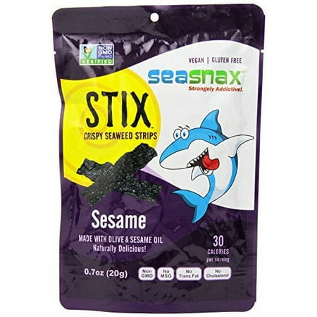 SeaSnax Stix Crispy Seaweed Strips, Sesame, 0.7 Oz