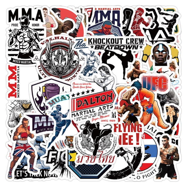 Juego de pegatinas de boxeo, 50 unidades, calcomanías de vinilo impermeables para Lapt