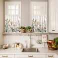 thumbnail image 3 of 3 Piece Kitchen Curtains and Valances Set Spring Summer Floral Cafe Curtains 36 Inch Length Farmhouse Botanical Leaves Valance & Tier Curtain for Living Room Bedroom Small Window 54"x18"+27"x36"*2, 3 of 6