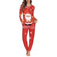 thumbnail image 1 of Conjuntos de pijama de Navidad para mujer, ropa de dormir informal de manga larga, traje de noche con estampado a pedido, otoño, 1 of 4