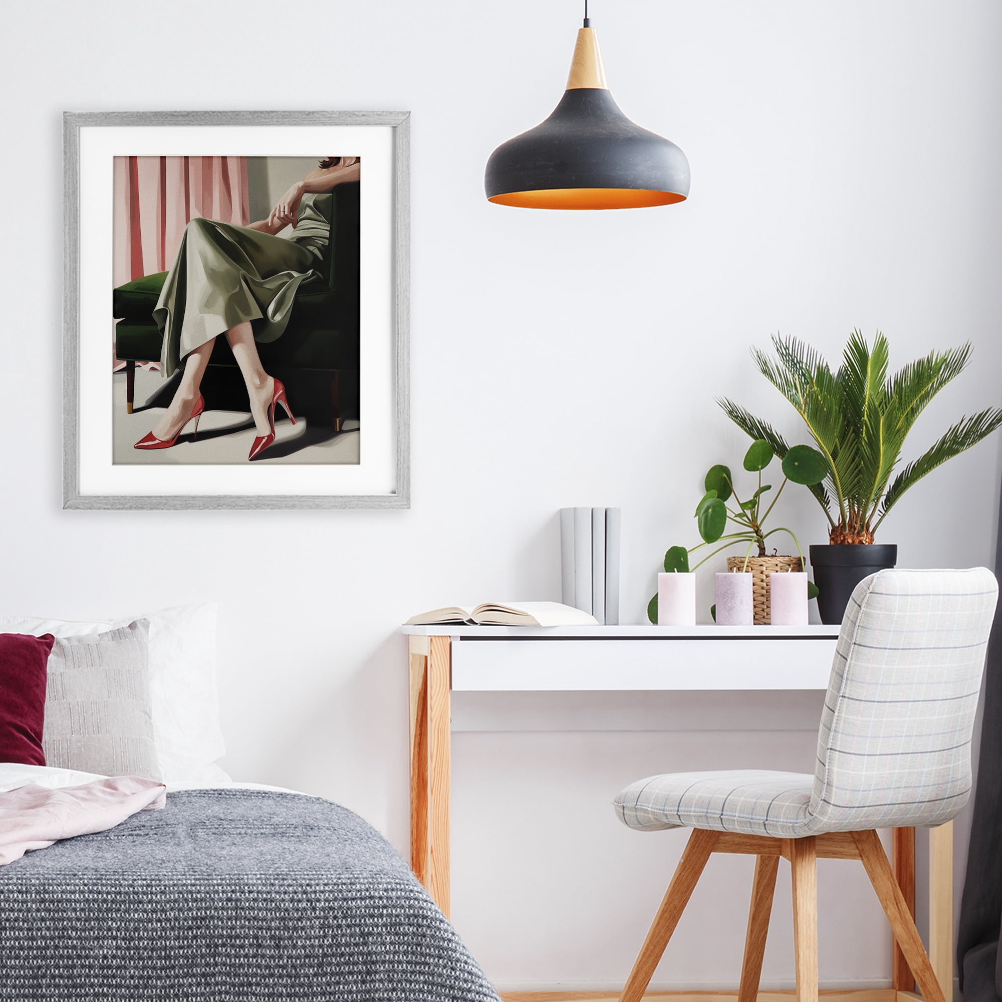 Stupell Industries Waiting For The Guests Gray Framed Print Under Glass, design by Andreas Magnusson