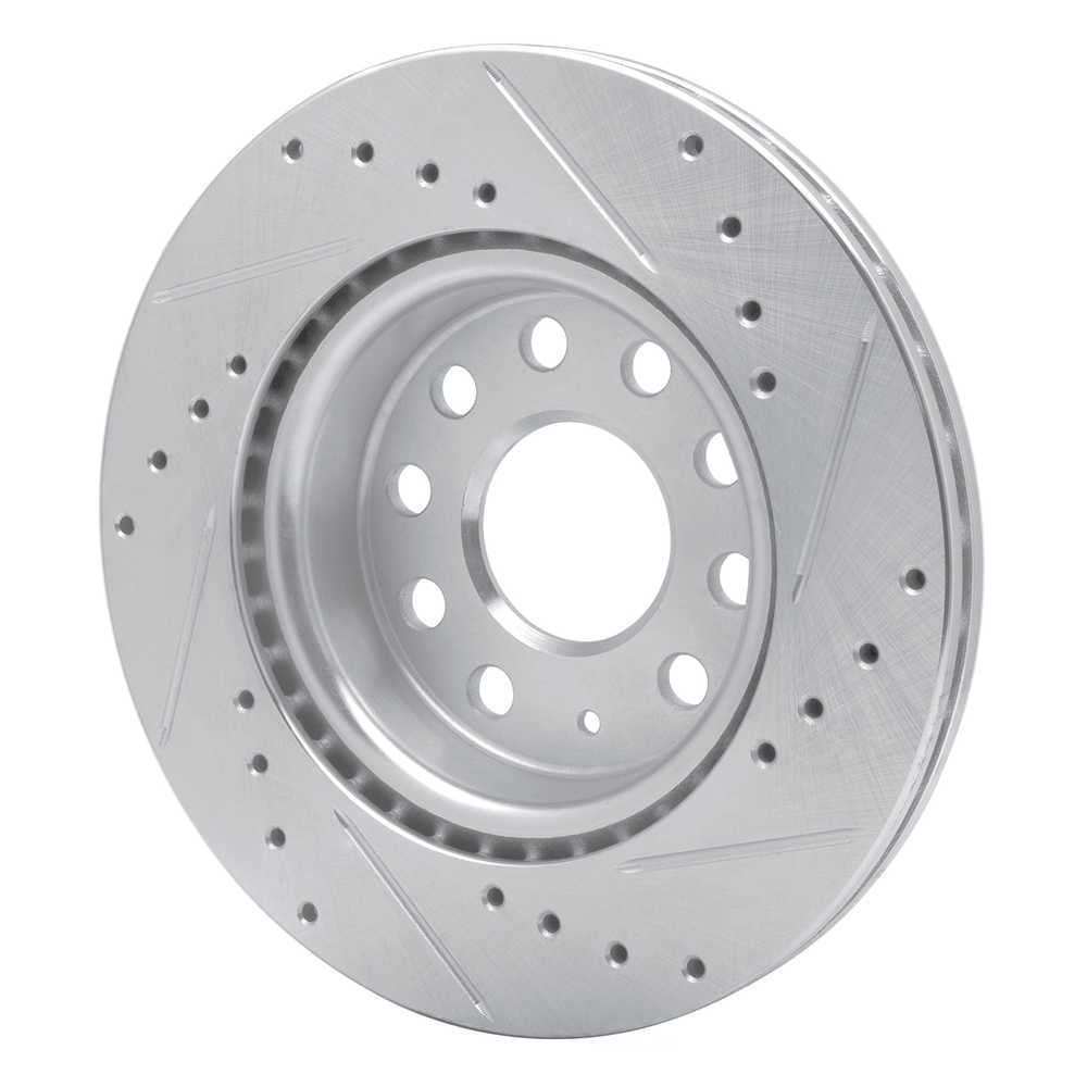 Dynamic Friction Company 631-74032L DFC Brake Rotor - Drilled And Slotted - Silver