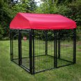 Lucky Dog Pet Resort Kennel KIT 4' x 4' w Sunbrella Firehouse Red