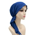 thumbnail image 2 of Bandanas for Women Women's Ethnic Pre-Tied Braid Turban Hat Head Wrap Head Scarf for Women Blue One Size, 2 of 6