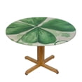 thumbnail image 3 of PIKWEEK Outdoor Fitted St Patricks Day Lucky Shamrock Clover Green Happy Spring St. Patrick’s Day Round Tablecloth White, 3 of 8