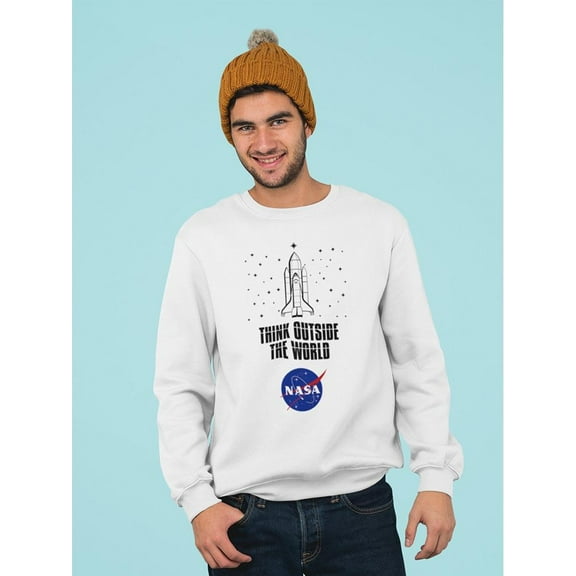 NASA Think Outside The World Design Sweatshirt Men -NASA Designs, Male 4X-Large