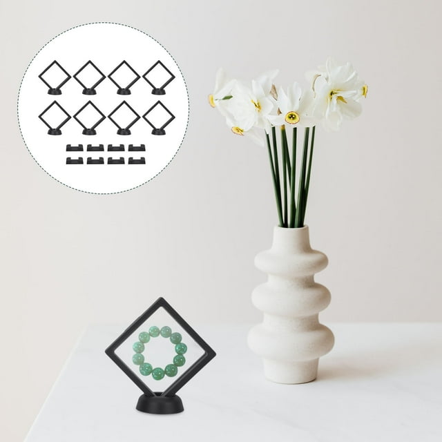 OULII 24pcs Case For Jewelry Coins Collectibles Includes Bases Durable Pe Material For Showcasing Stamps