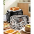 thumbnail image 4 of Coffee Gnomes Toaster Cover 4 Slice, Large Kitchen Appliance Covers, Farmhouse Brown Bean Plaid Black Grey Toaster Oven Cover with Loop, Bread Machine Cover Polyester Dust Cover Protection, 4 of 4