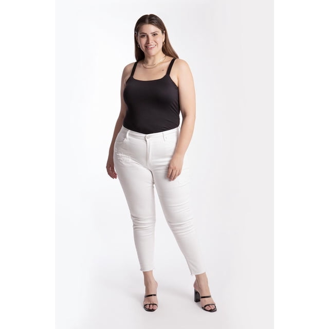 Jeans skinny con rasgaduras Tallas Extras, 6474 (Blanco) blanco 36