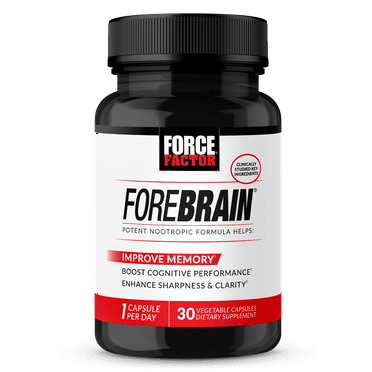 Forebrain Nootropic Brain Supplement to Improve Memory, Boost Focus, Increase Mental Energy, Enhance Clarity, and Support Brain Health with Caffeine, Bacopa, and Huperzine A, Force Factor, 30 Capsules