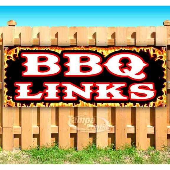 BBQ Links 13 oz Vinyl Banner With Metal Grommets