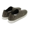 thumbnail image 5 of Eric Michael Women's Inez Leather Slip-On Flat Comfort Shoes, Pewter Metallic,6 M US, 5 of 7